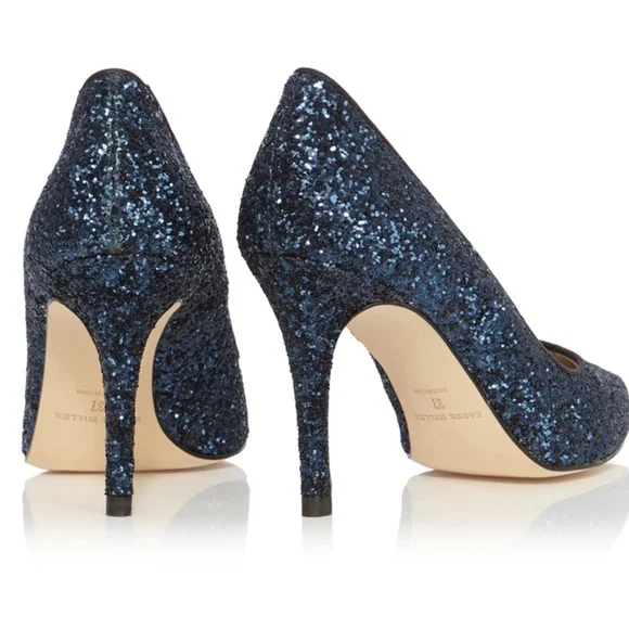 Karen Millen Cotton Glitter Court shoe size 39/8.5 - Picture 2 of 6